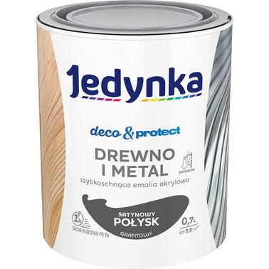 Farba Jedynka Deco&Protect satynowa grafitowy0,7l