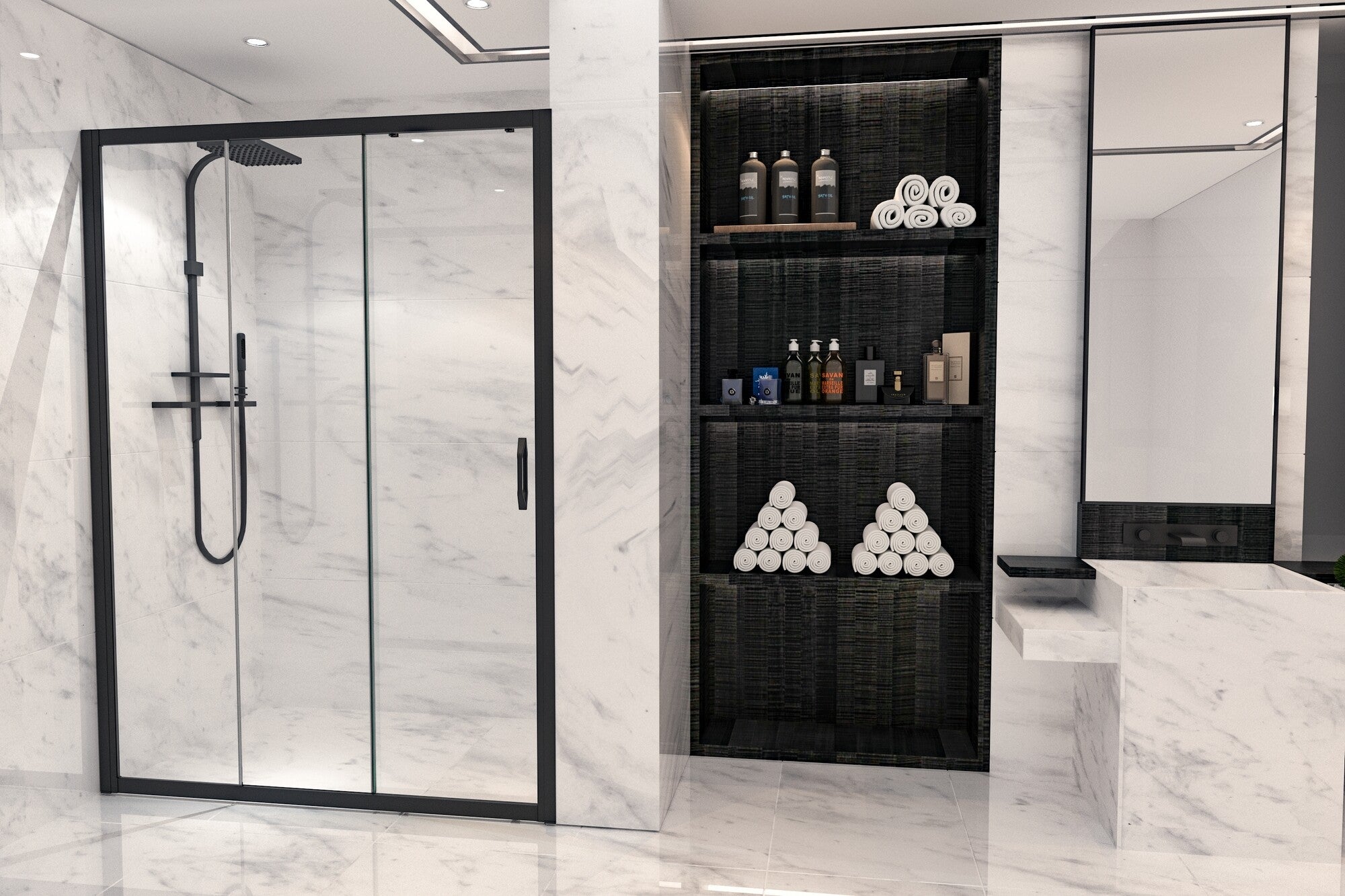 Drzwi prysznicowe Durasan Flexi zakres regulacji 105-140cm 1