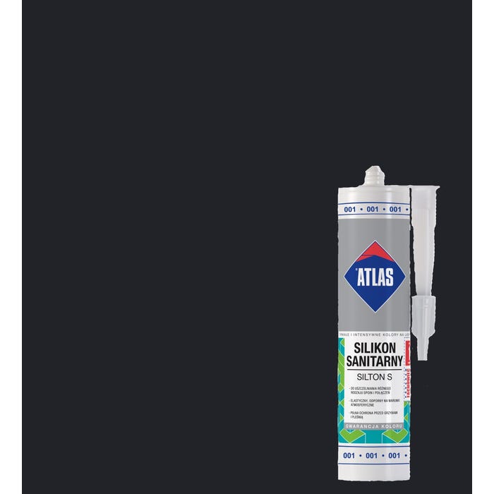 Silikon sanitarny Atlas 204 czarny 280 ml