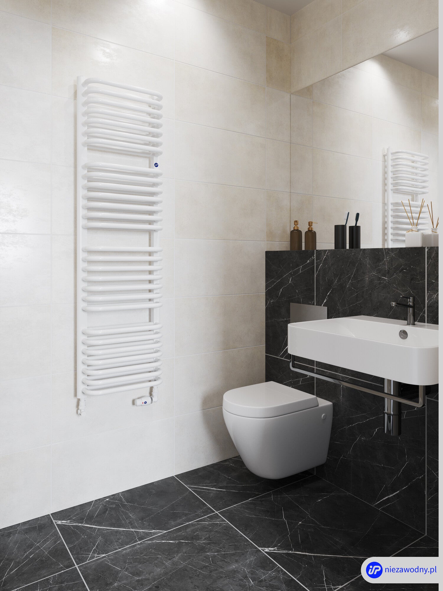 Grzejnik łazienkowy Carmen Plus 90x40 cm, biały 1