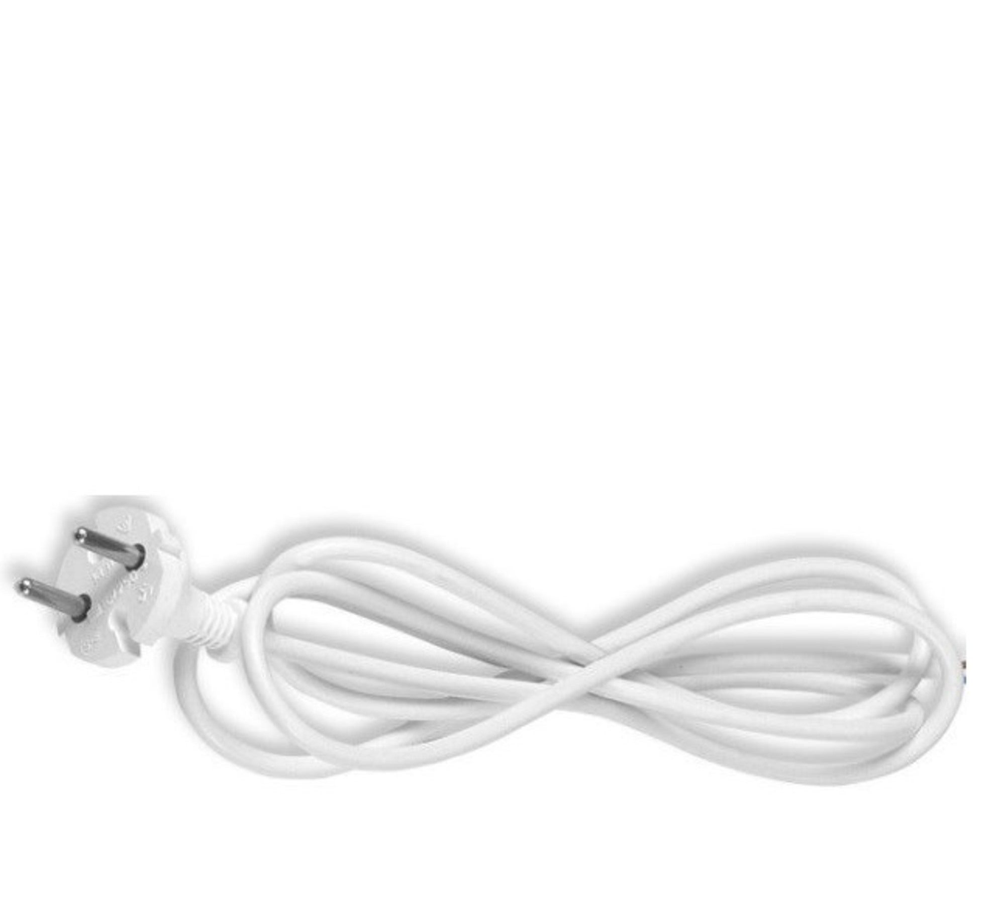 Przyłączacz z wtyczką płaską 1,6m 2x0,75 biały