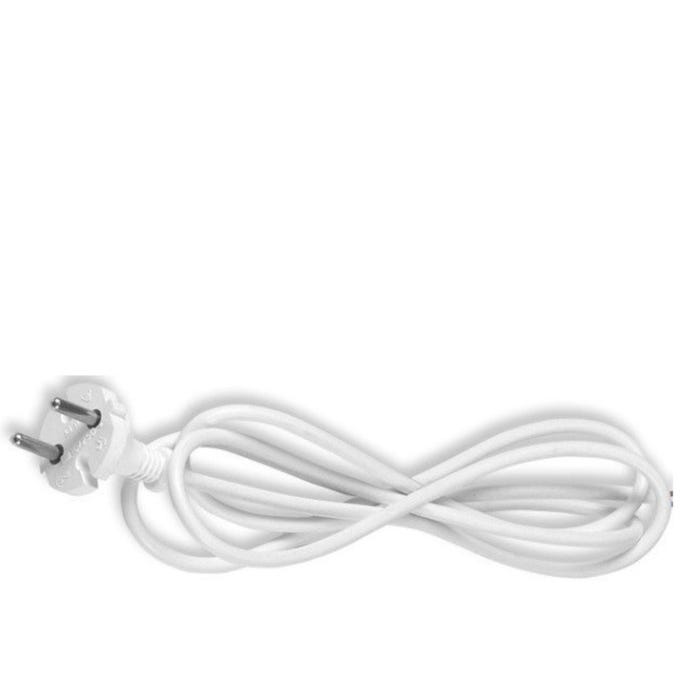 Przyłączacz z wtyczką płaską 1,6m 2x0,75 biały