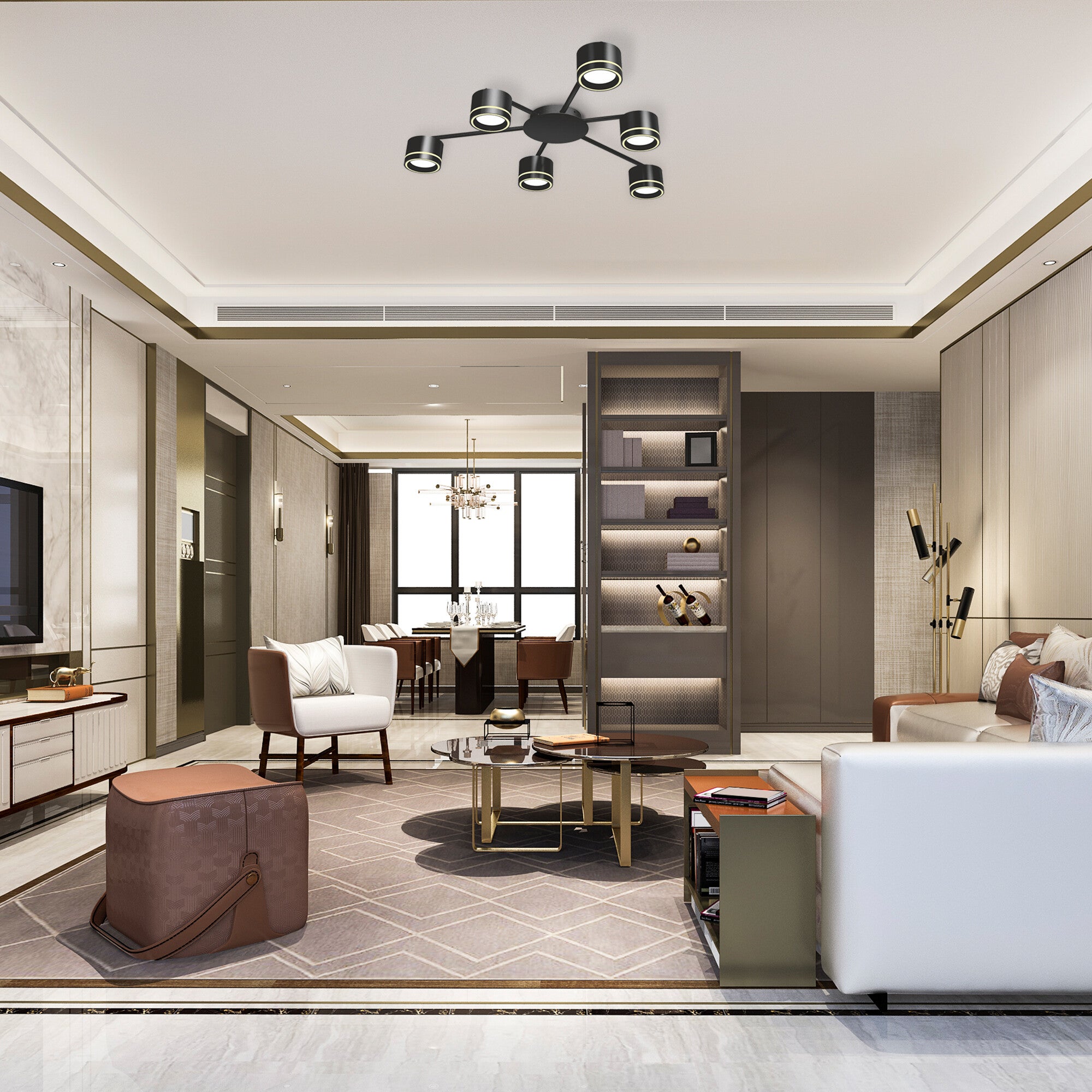 Oprawa sufitowa SPF21B-BB 6xGX53 IP20, czarna 1