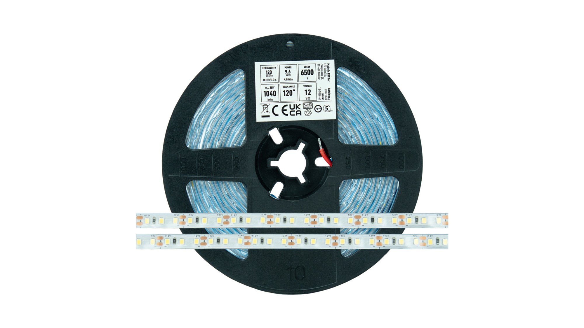 Taśma 600 LED 2835 SMD 12V CW RA80 IP65HS