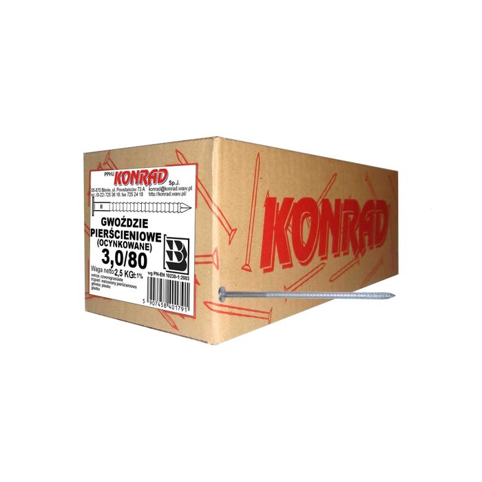 Gwóźdź pierścieniowy 3.0x80 mm (2.5 kg)