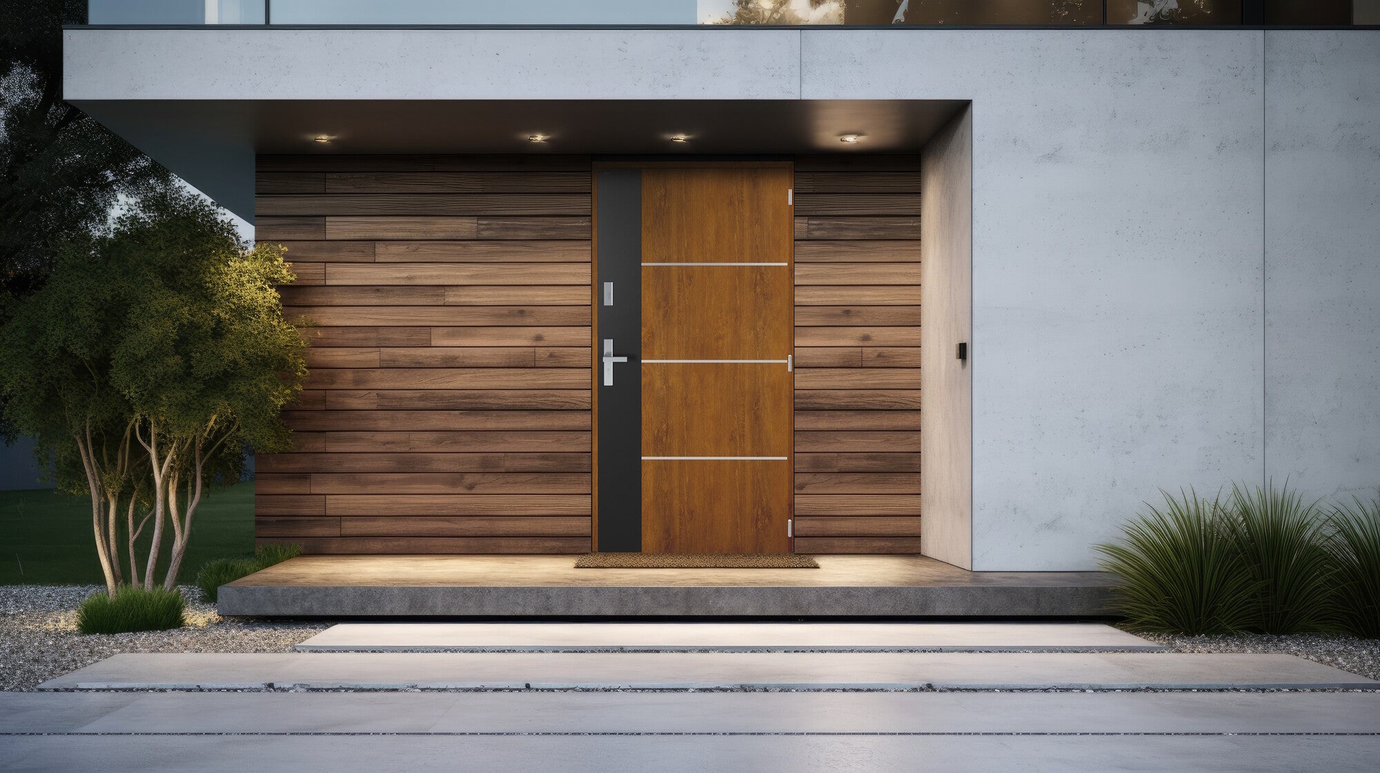 Drzwi zewnętrzne Nex Solid złoty dąb 90 prawe 1