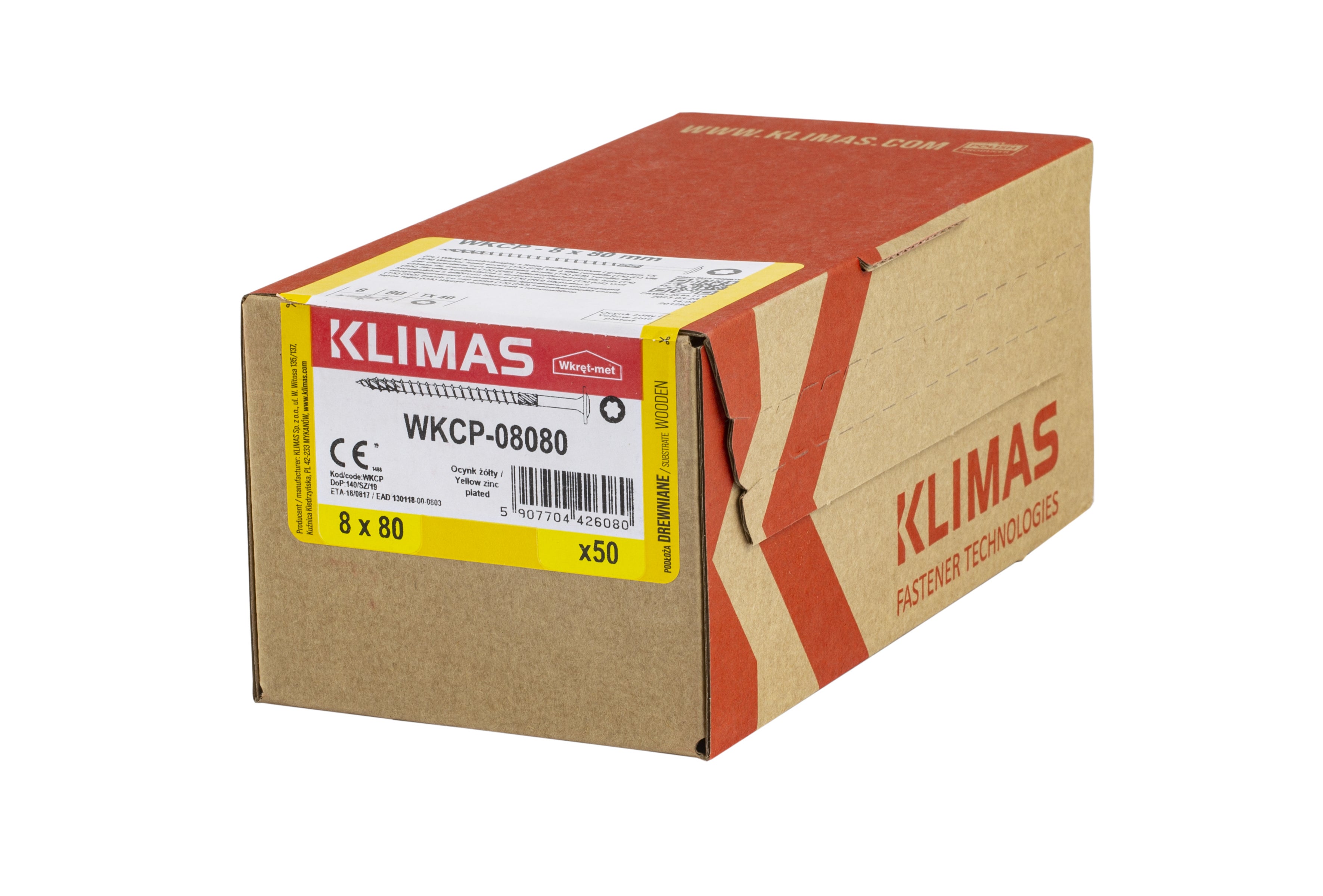 Wkręt do łączników ciesielskich z łbem talerzykowym 8x80 mm (50 szt.) 1