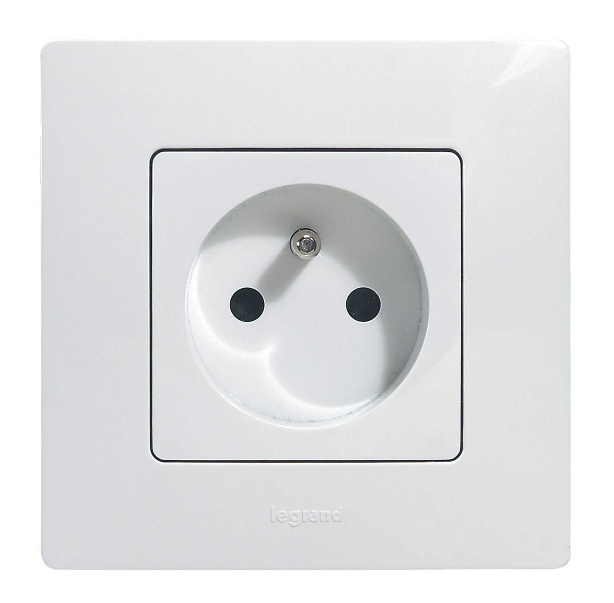 Legrand Niloe biały gniazdo pojedyncze z uziemieniem z ramką 1