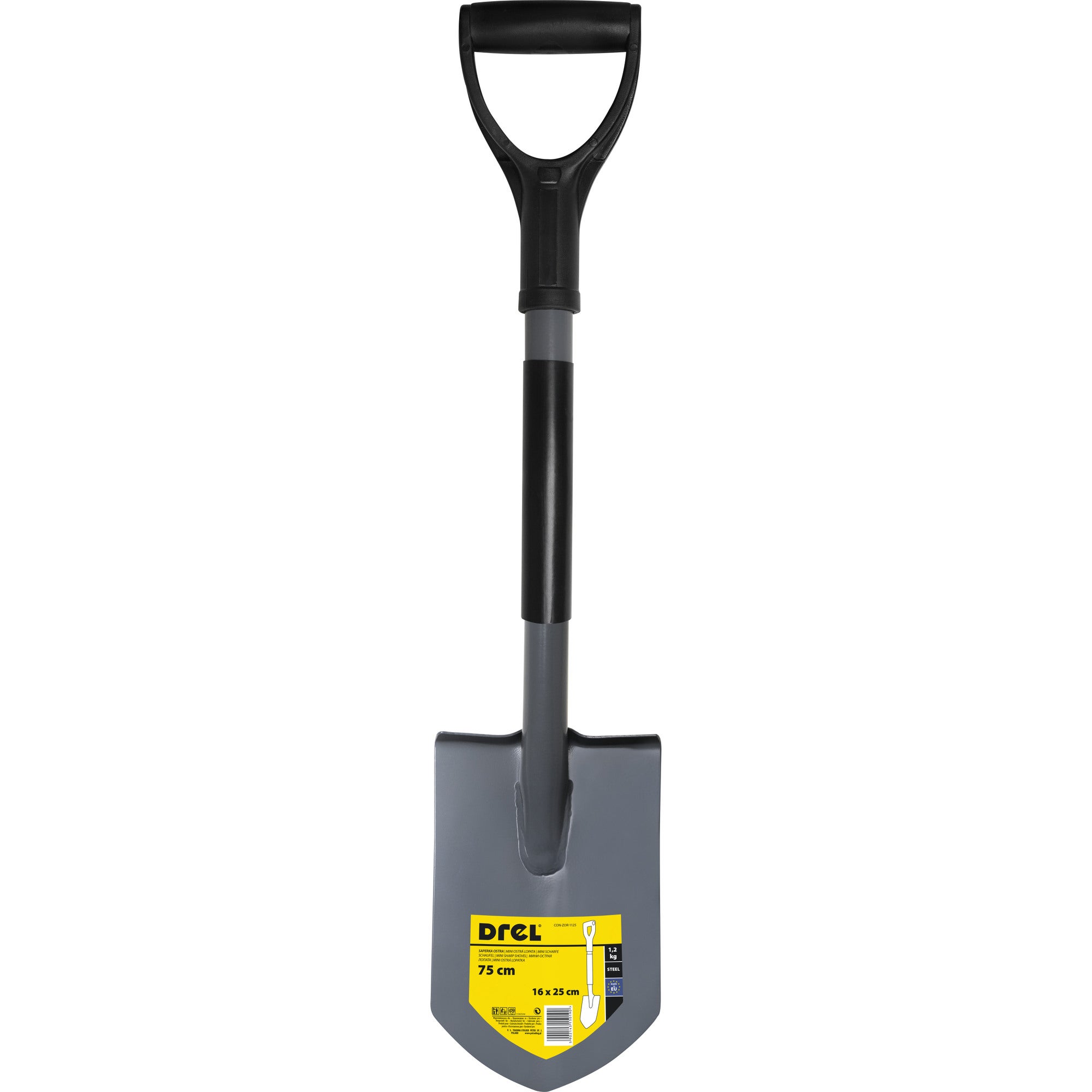 Saperka ostra, trzon metalowy z uchwytem plastikowym - DREL CON-ZOR-1125