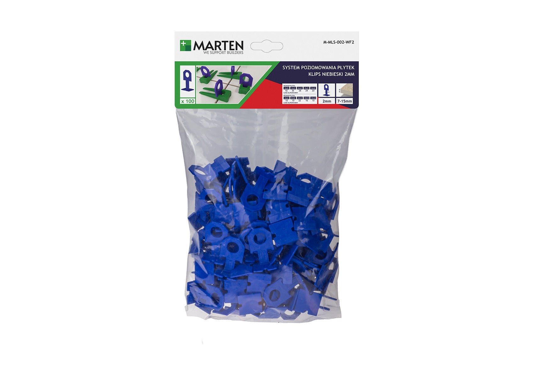 System poziomujący do płytek KLIPS 2 mm 100 szt. 1