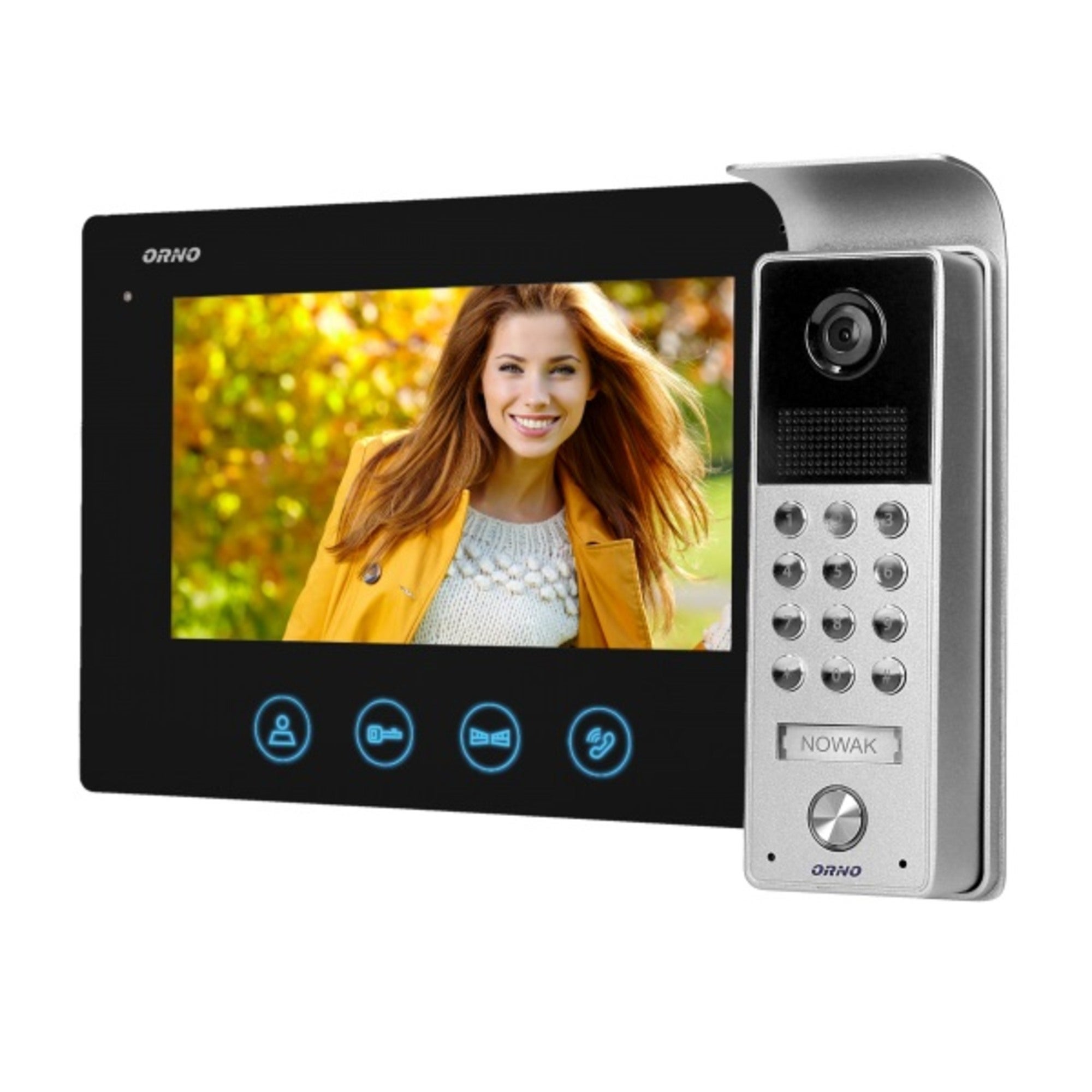 Zestaw wideodomofonowy Ceres 7 cali z szyfratorem czarny