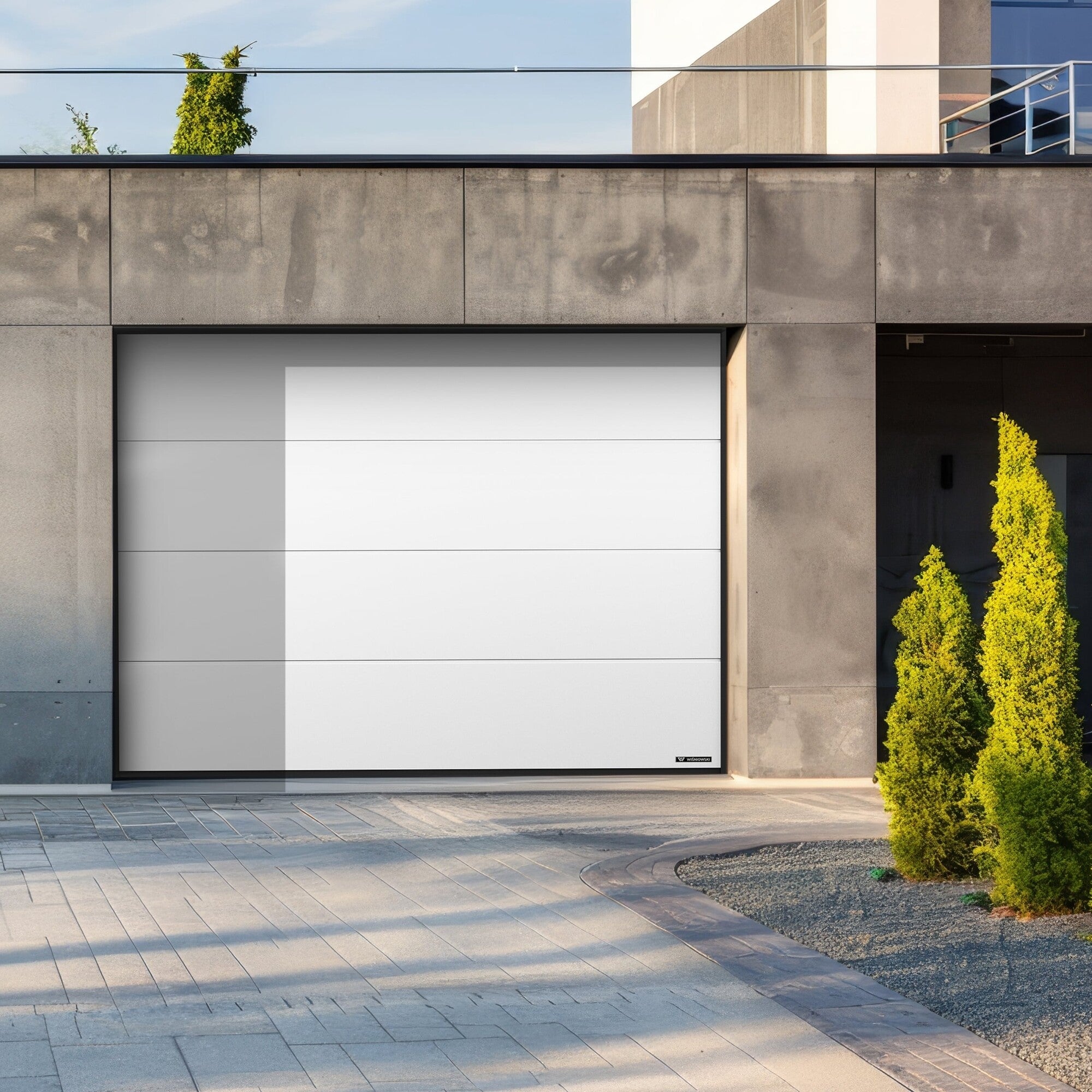 Brama garażowa segmentowa Nobla z napędem automatyczna 2500x2125 biała 2