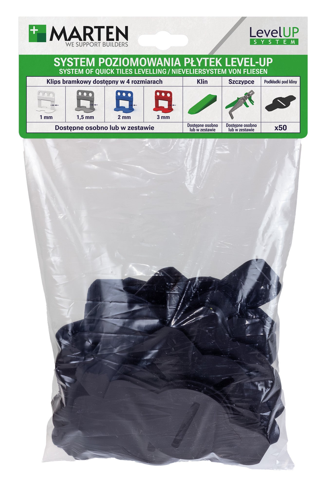 Marten system poziomowania Level Up podkładka 50 sztuk