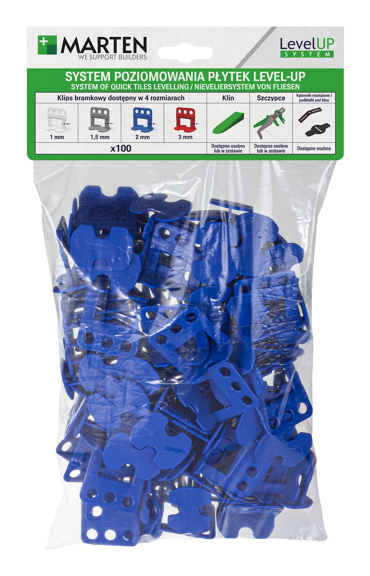 Marten system poziomowania Level Up bramka 2mm 100 sztuk