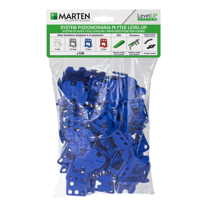 Marten system poziomowania Level Up bramka 2mm 100 sztuk