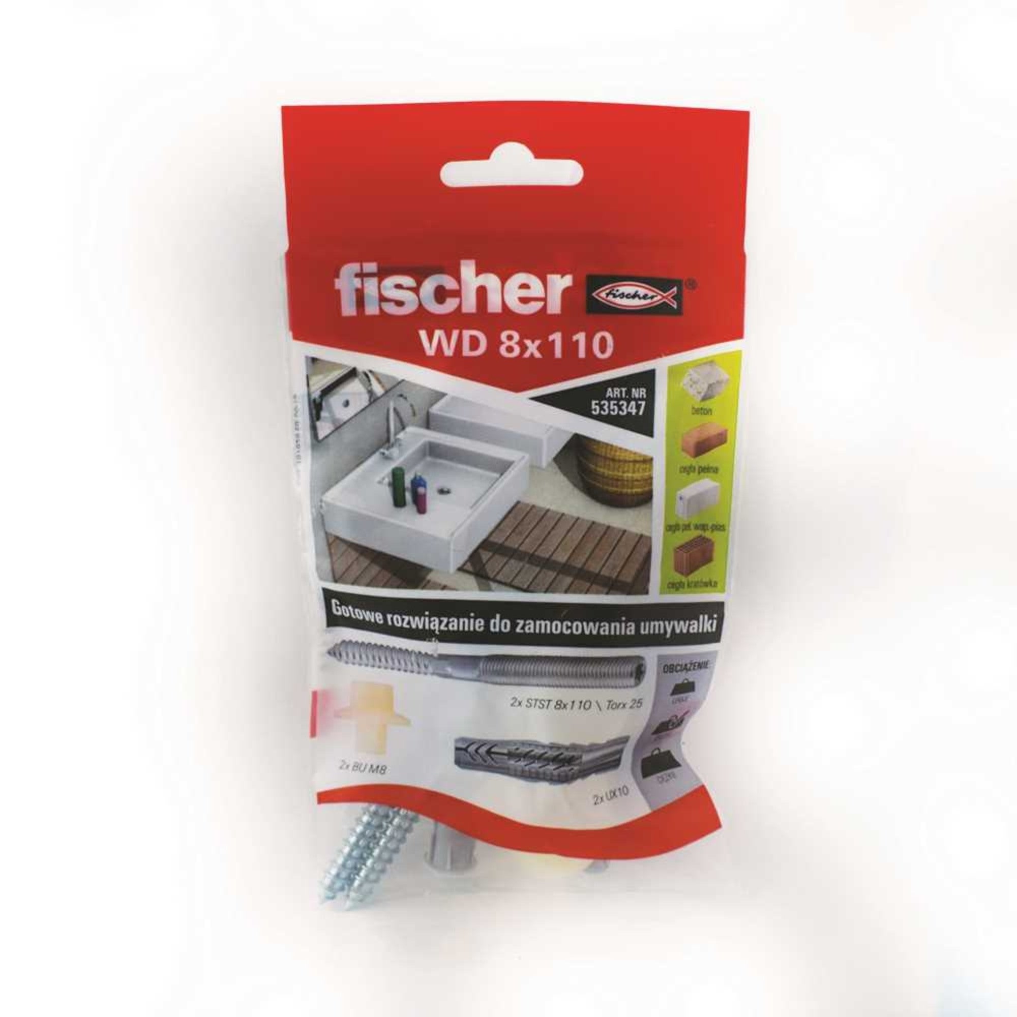 Zestaw do mocowania umywalki 8x110 mm