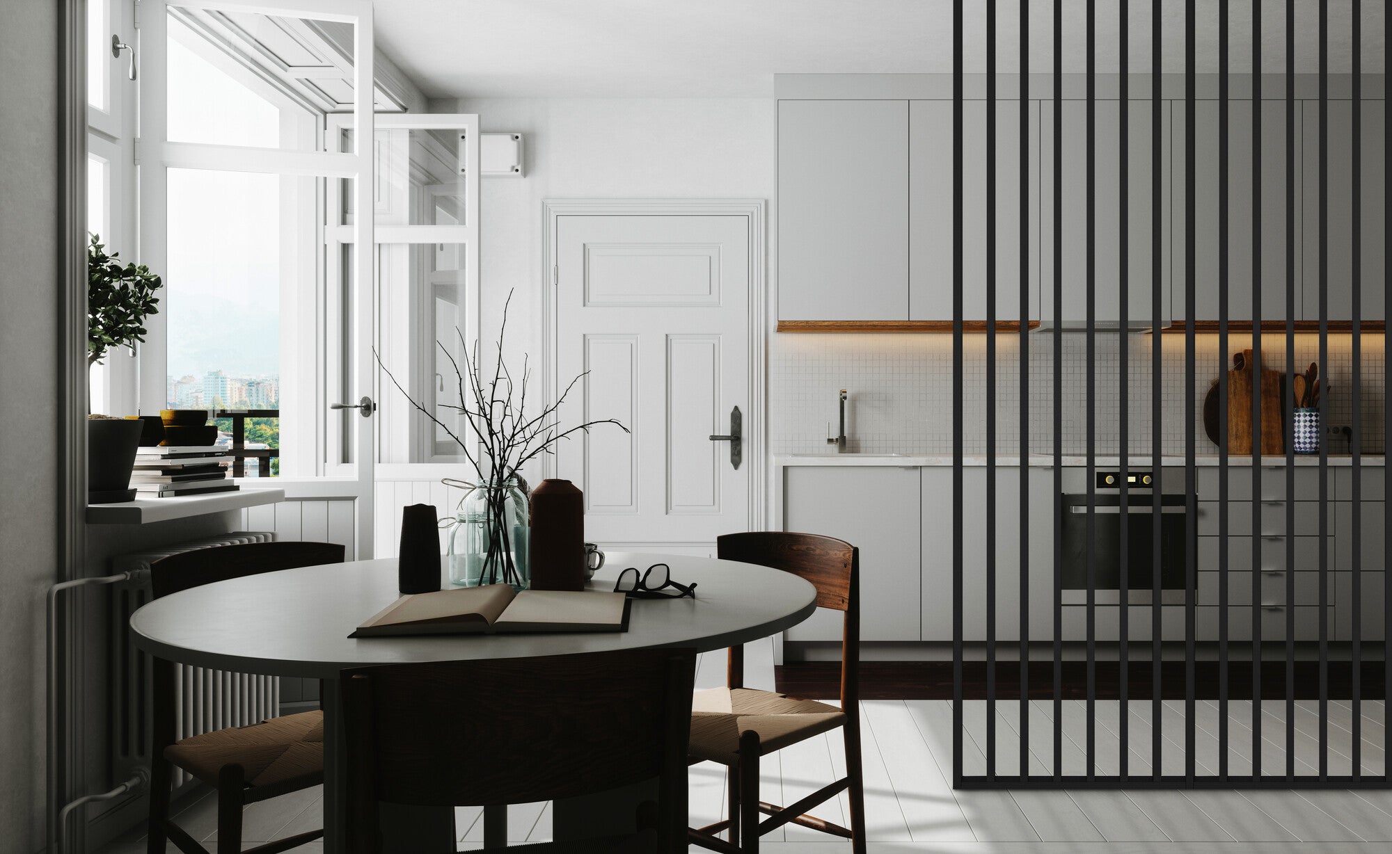 Ścianka lamelowa WOODWALL 2750x580x65 czarna 1