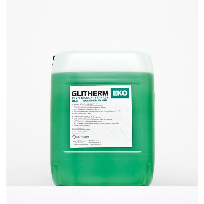 Płyn propylenowy antyzamarzaniowy Glitherm Eko - 35 st, 20 kg, zielony