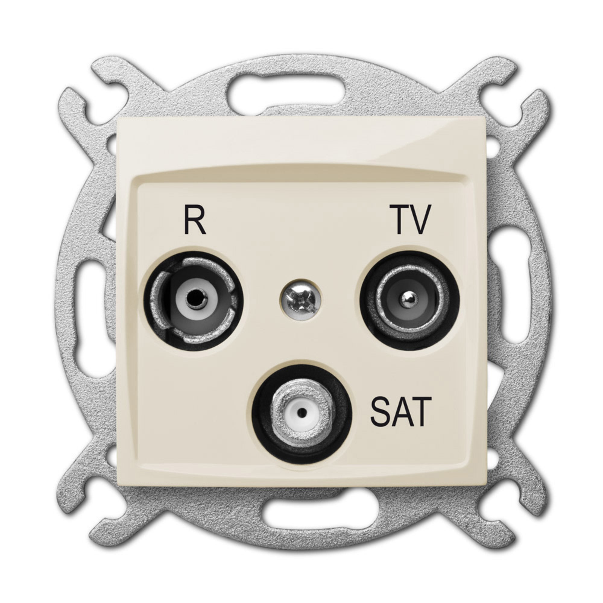 Carla krem gniazdo antenowe R-TV-SAT końcowe z ramką