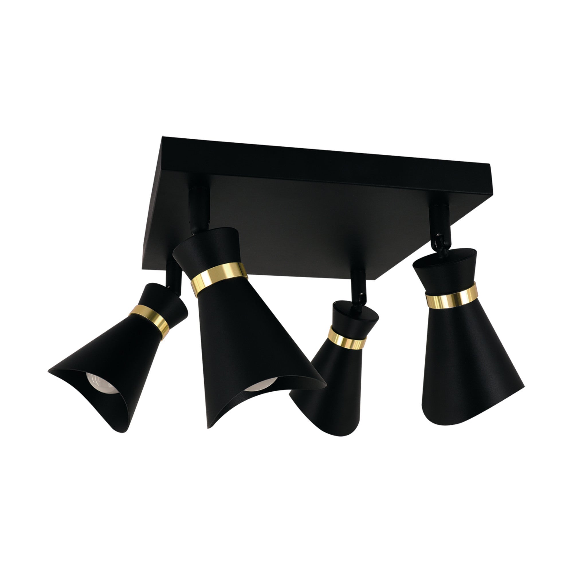 Lampa ścienno-sufitowa Loreta 4xE14, czarna/złota 0