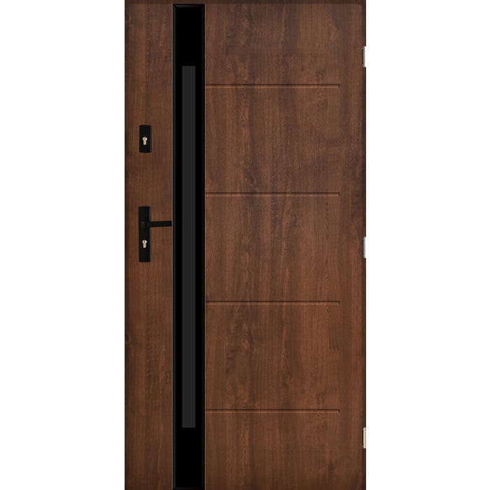 Drzwi zewnętrzne przeszklone Rzym 90 cm prawe orzech
