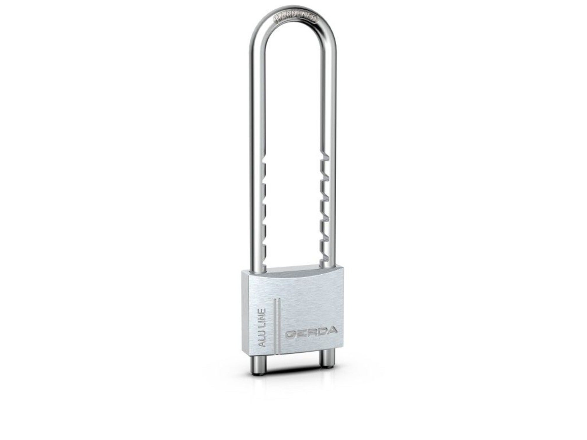 Kłódka aluminiowa LINE KAP  z regulowanym pałąkiem 60-150 mm 