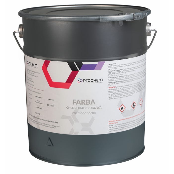 Farba chlorokauczukowa chemoodporna czarna 10L