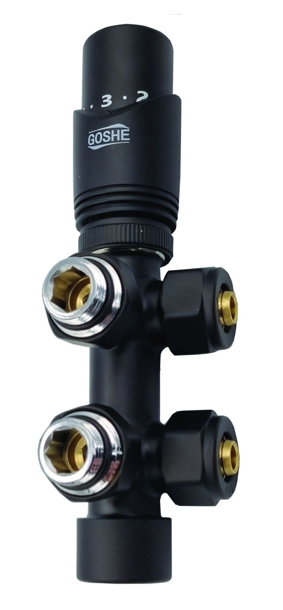 Zestaw termostatyczny kątowy czarny matowy GOSHE