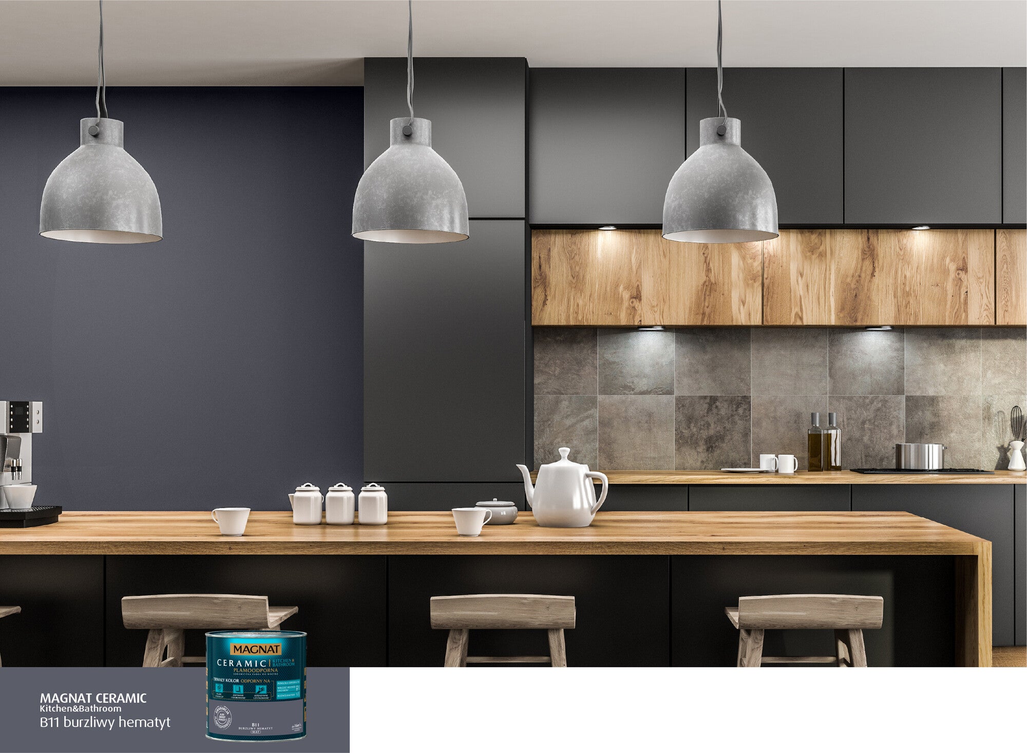 Farba Magnat Ceramic Kuchnia i Łazienka stalowy hematyt 2,5l 1