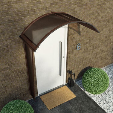Daszek nad drzwi łuk 158x75x38 cm, dymny brąz 2