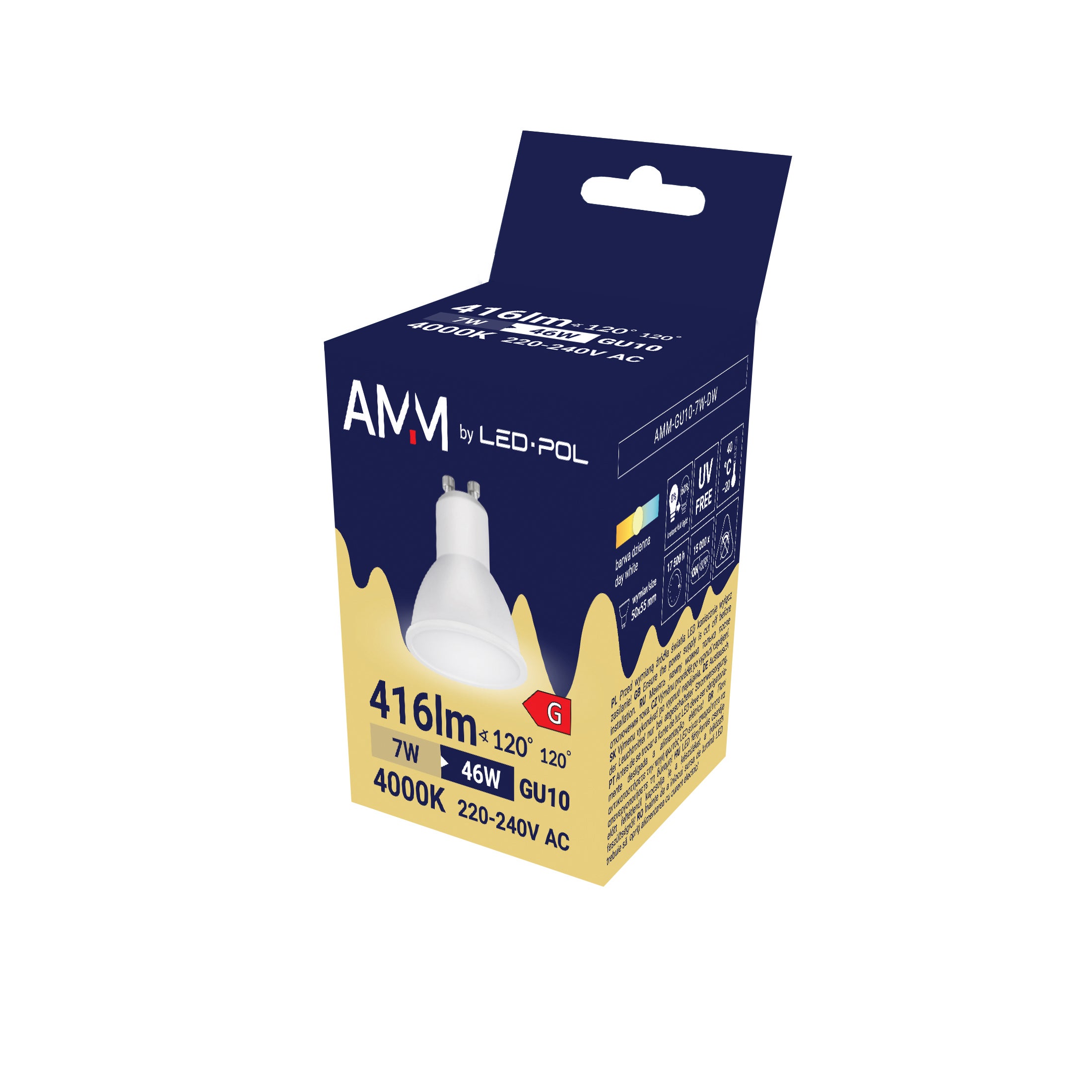 Żarówka LED GU10 7W 416lm 4000K 2