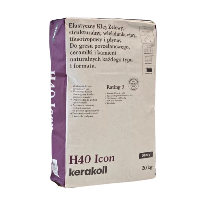 Zaprawa klejowa H40 ICON szara 20 kg Kerakoll