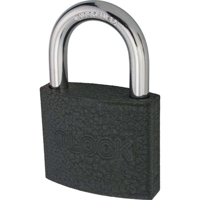 Kłódka żeliwna QLOCK 50 mm szara