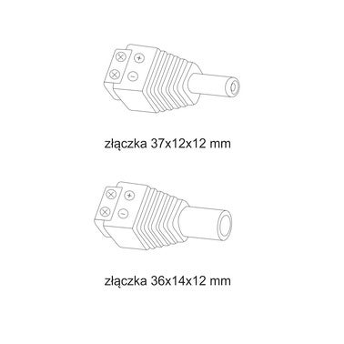 Zestaw gniazdo i wtyczka do taśm LED 10mm 2 pin 12 24V DC 3A 1
