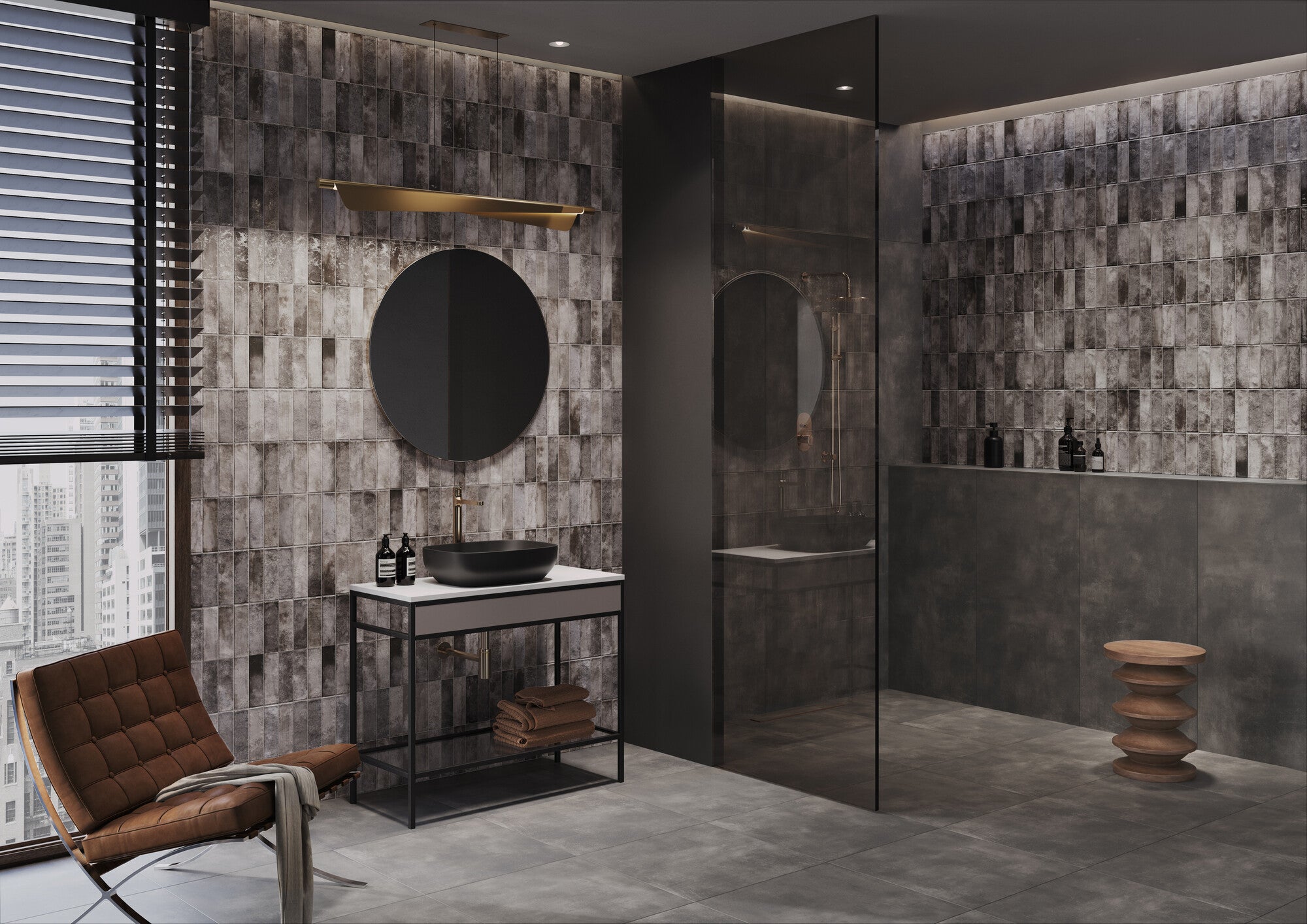 Płytka ścienna Mattone Grey glossy 29,7x60 1,25 m2 1