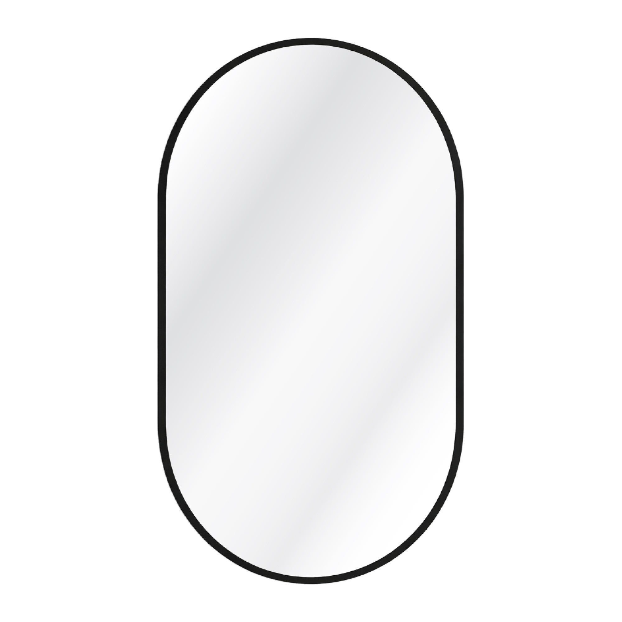 Lustro owalne Slim 90 x 60 cm z ramą czarną