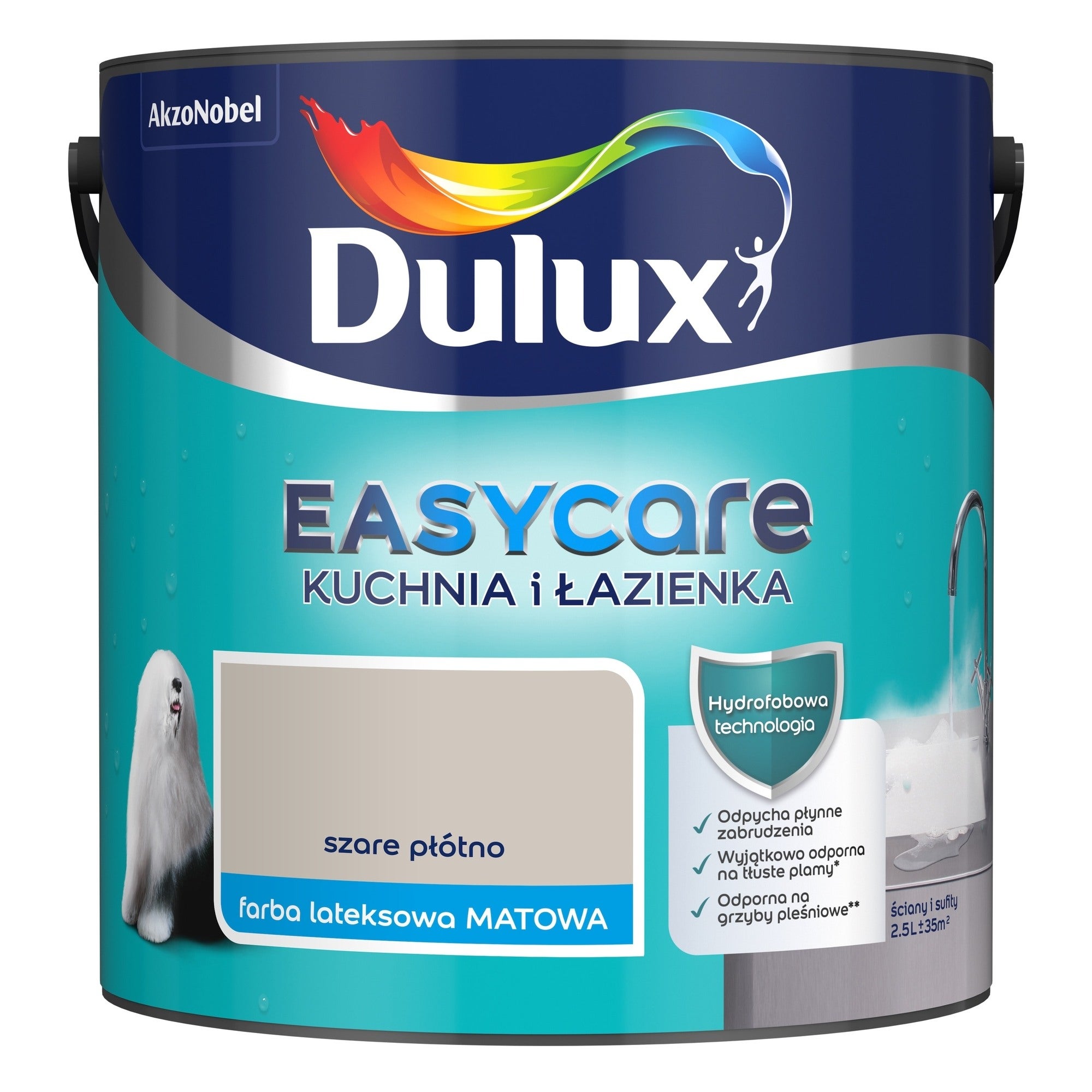 Farba Dulux EasyCare Kuchnia & Łazienka szare płótno 2,5l 1