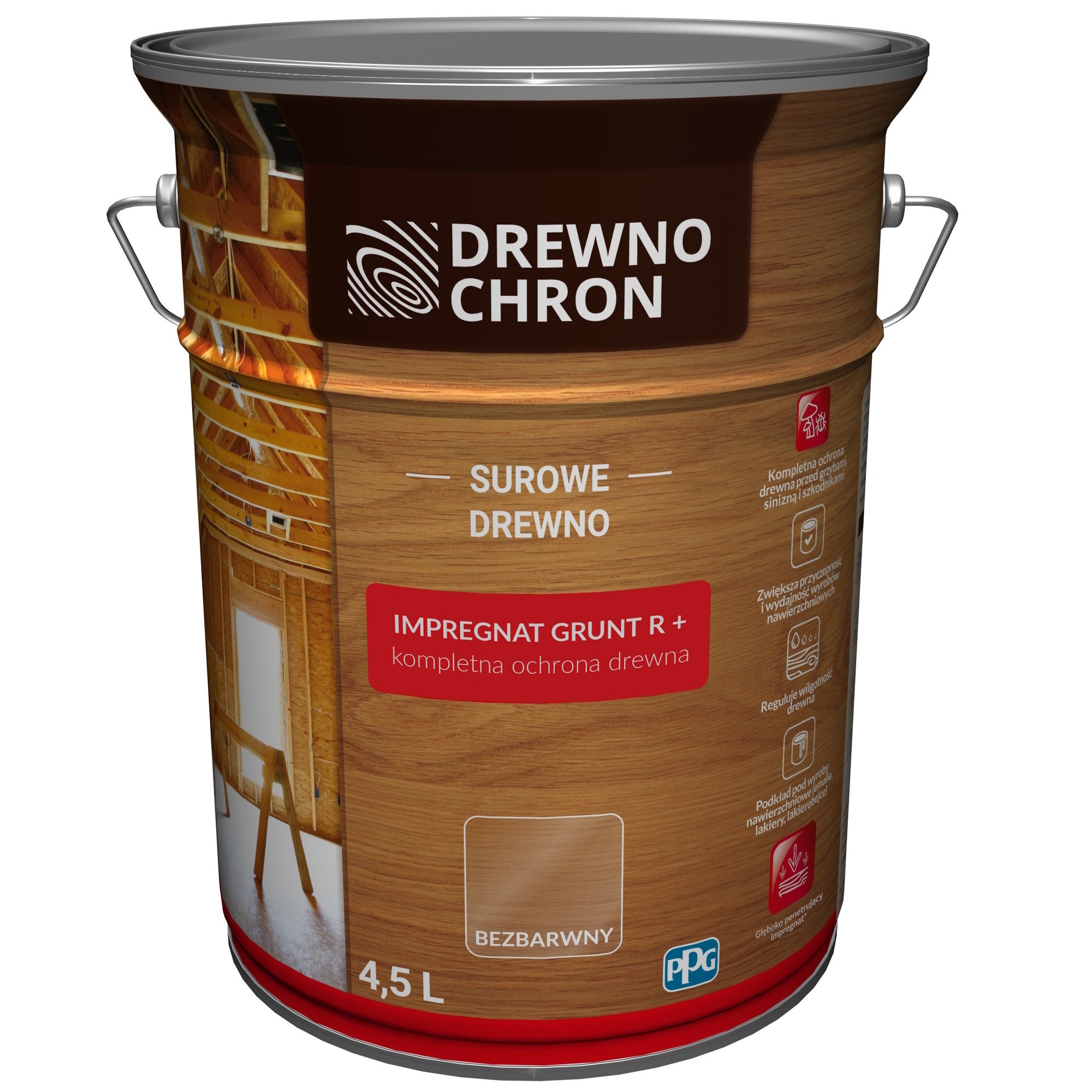 Drewnochron impregnat grunt R+ bezbarwny 4,5l