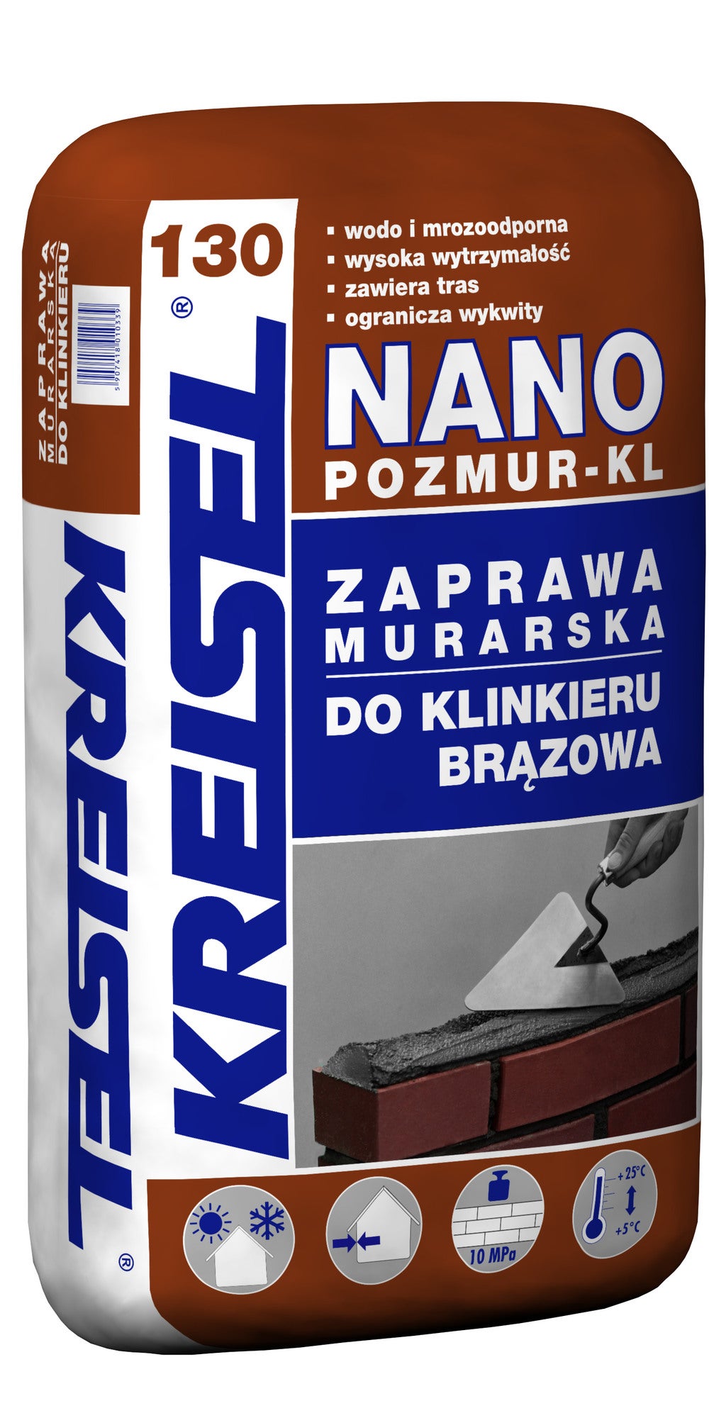 Zaprawa murarska do klinkieru Kreisel Pozmur-KL NANO 130 25 kg, brązowa 1