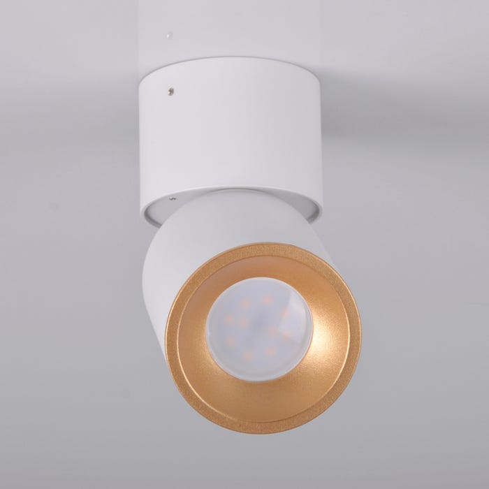 Oprawa natynkowa Obracalna GU10 biało-złota 2