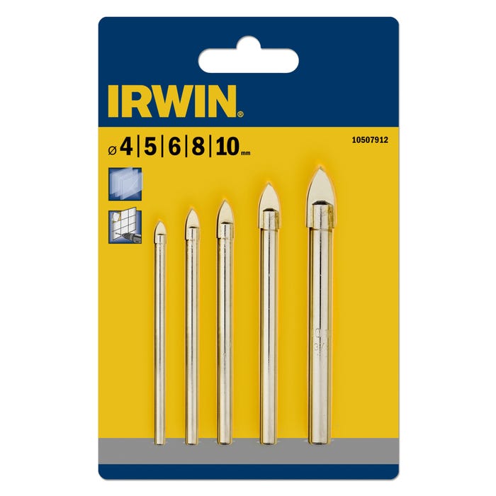Zestaw wierteł do gresu Irwin, 5 szt.