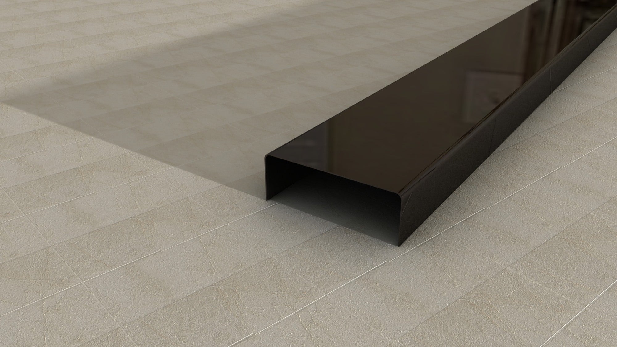 Listwa ze stali nierdzewnej 0.6x2x270 cm, black S30