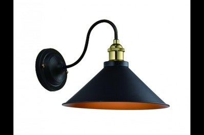 Oprawa ścienna MANI 1 1x E27, czarno-złoty, średnica 22cm, materiał metal+aluminium