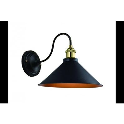Oprawa ścienna MANI 1 1x E27, czarno-złoty, średnica 22cm, materiał metal+aluminium