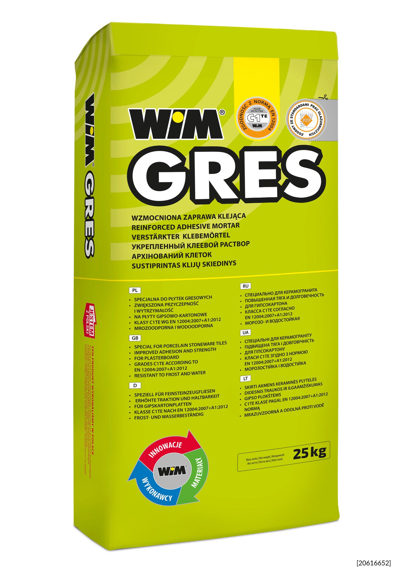 Zaprawa klejąca WIM 25 kg 0