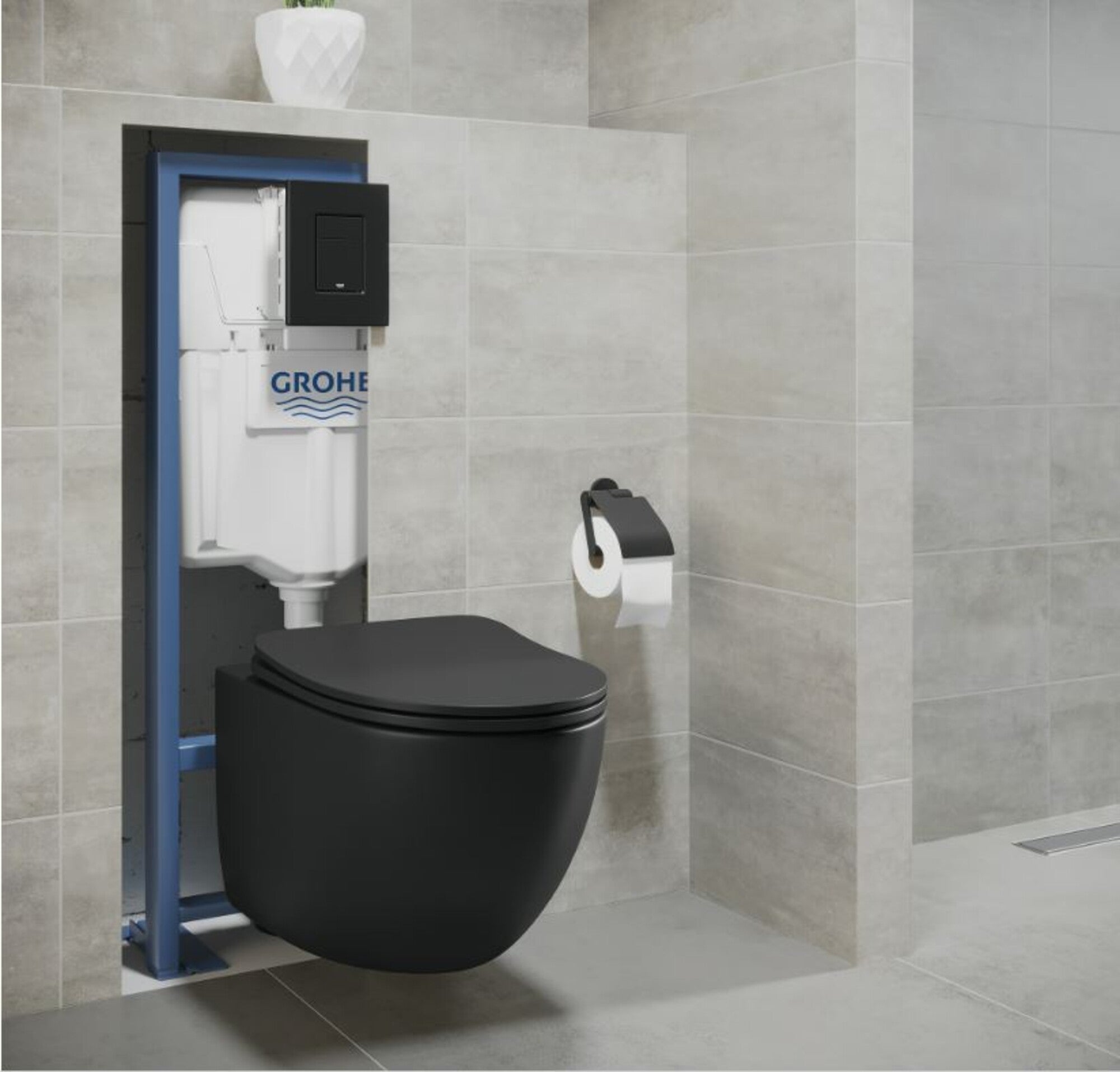 Stelaż WC podtynkowy Grohe Solido 3 w 1 przycisk czarny 1