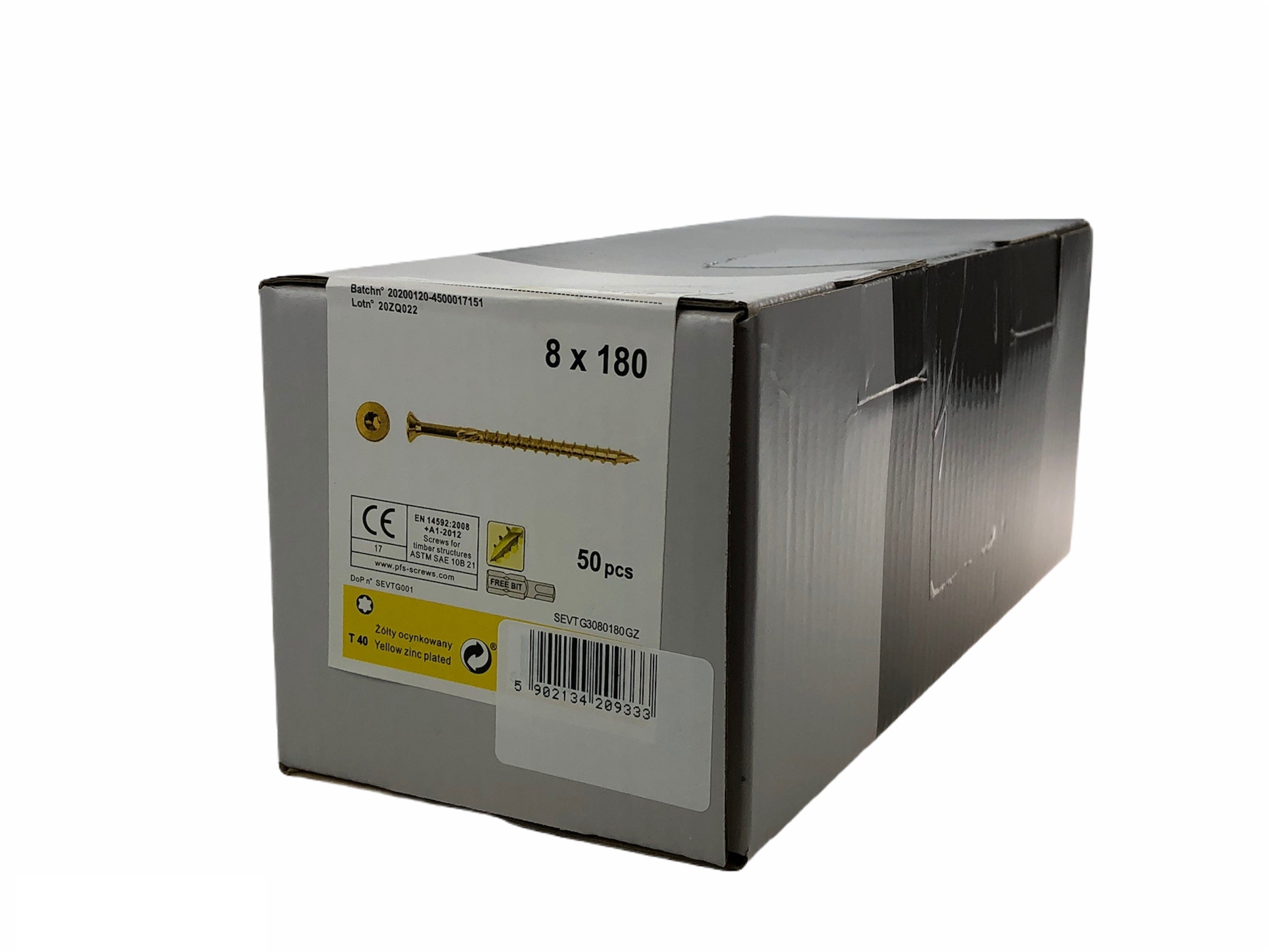 Wkręt konstrukcyjny 8.0x180 mm (50 szt.) 1