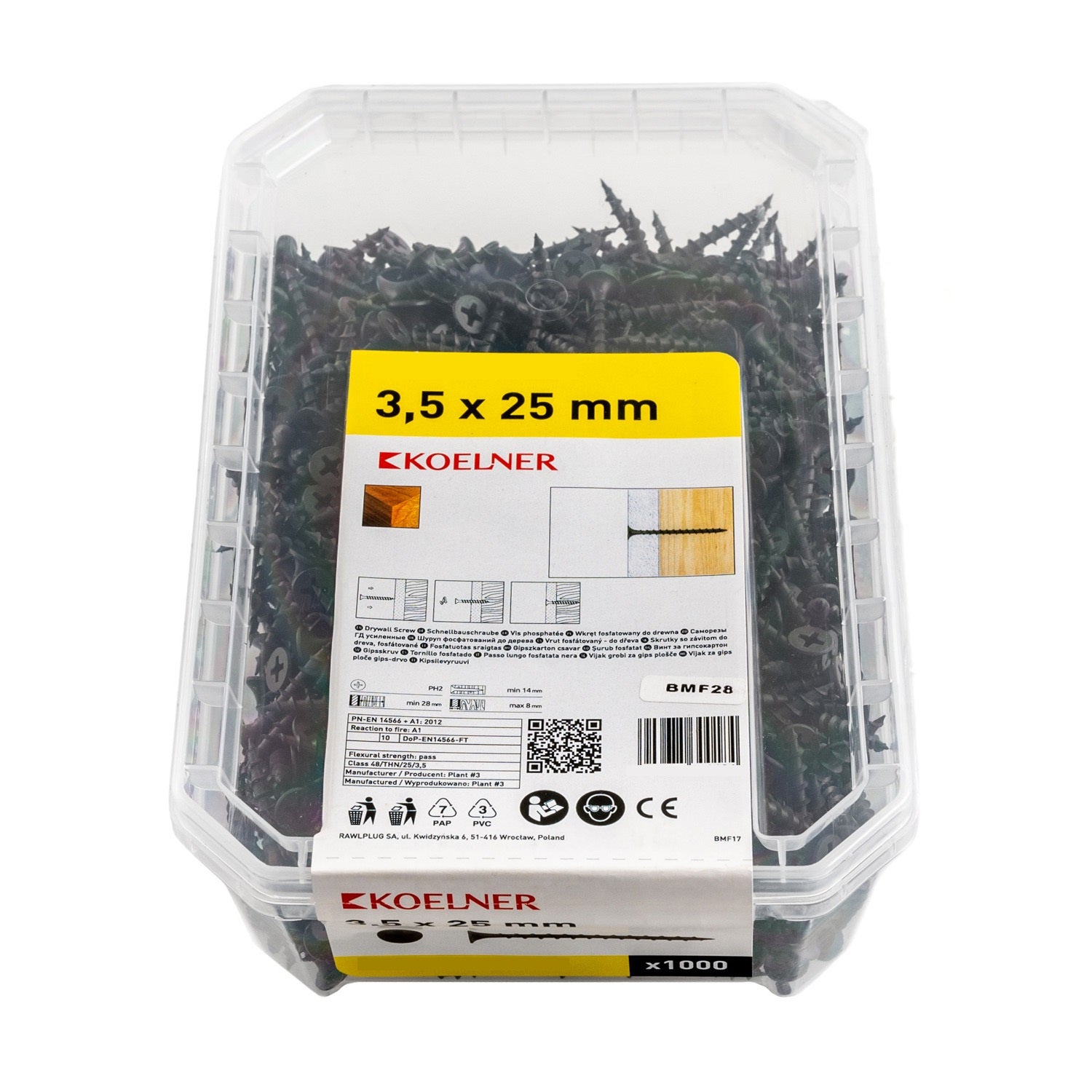 Wkręt fosfatowany do drewna 3.5x25 mm (1000 szt.) 1