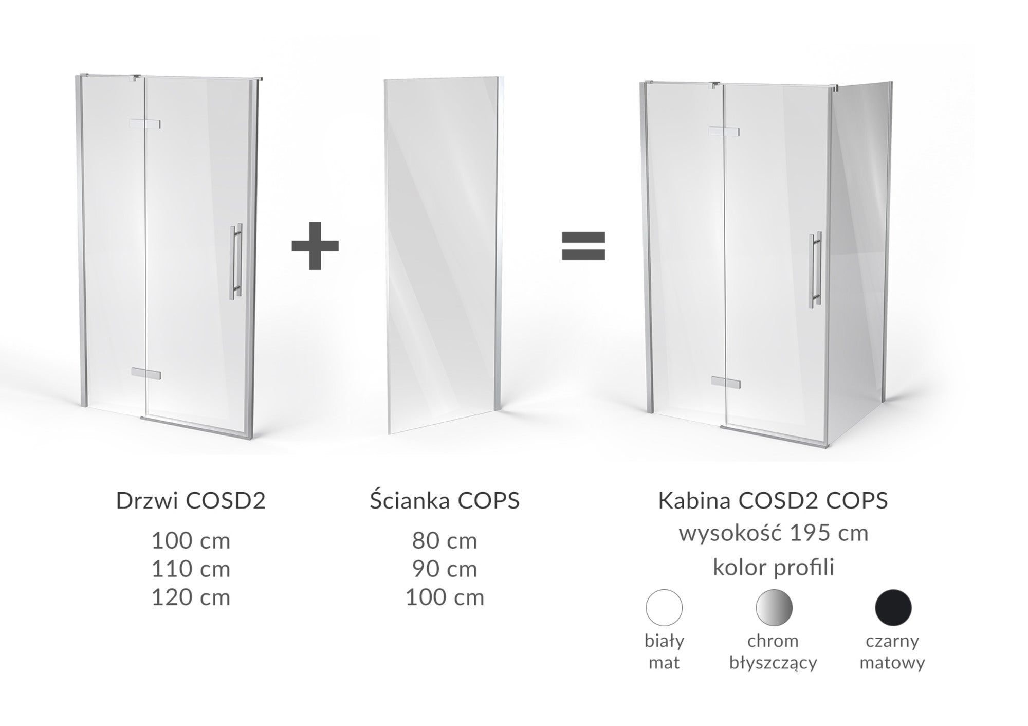 Drzwi prysznicowe Ravak Cool 110 x 195 cm chrom 1