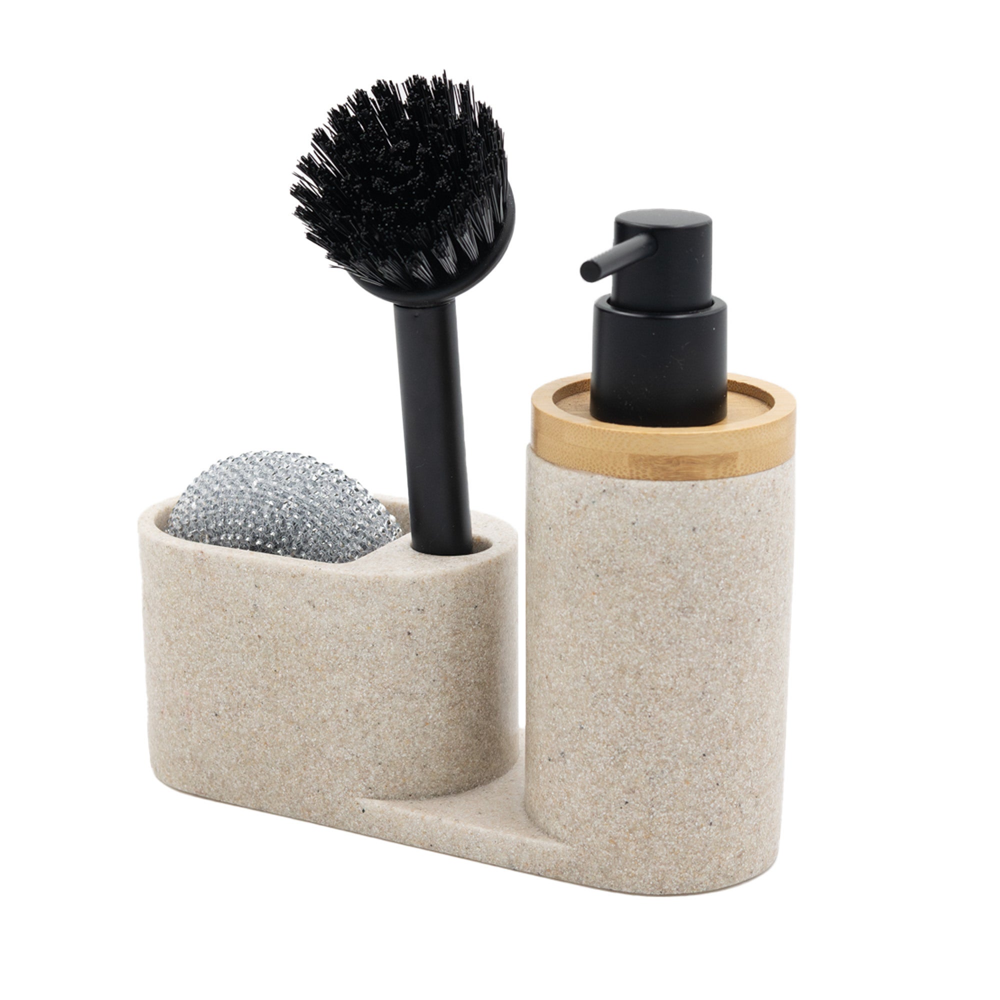 Dozownik na płyn do naczyń 3 w 1 beż 0